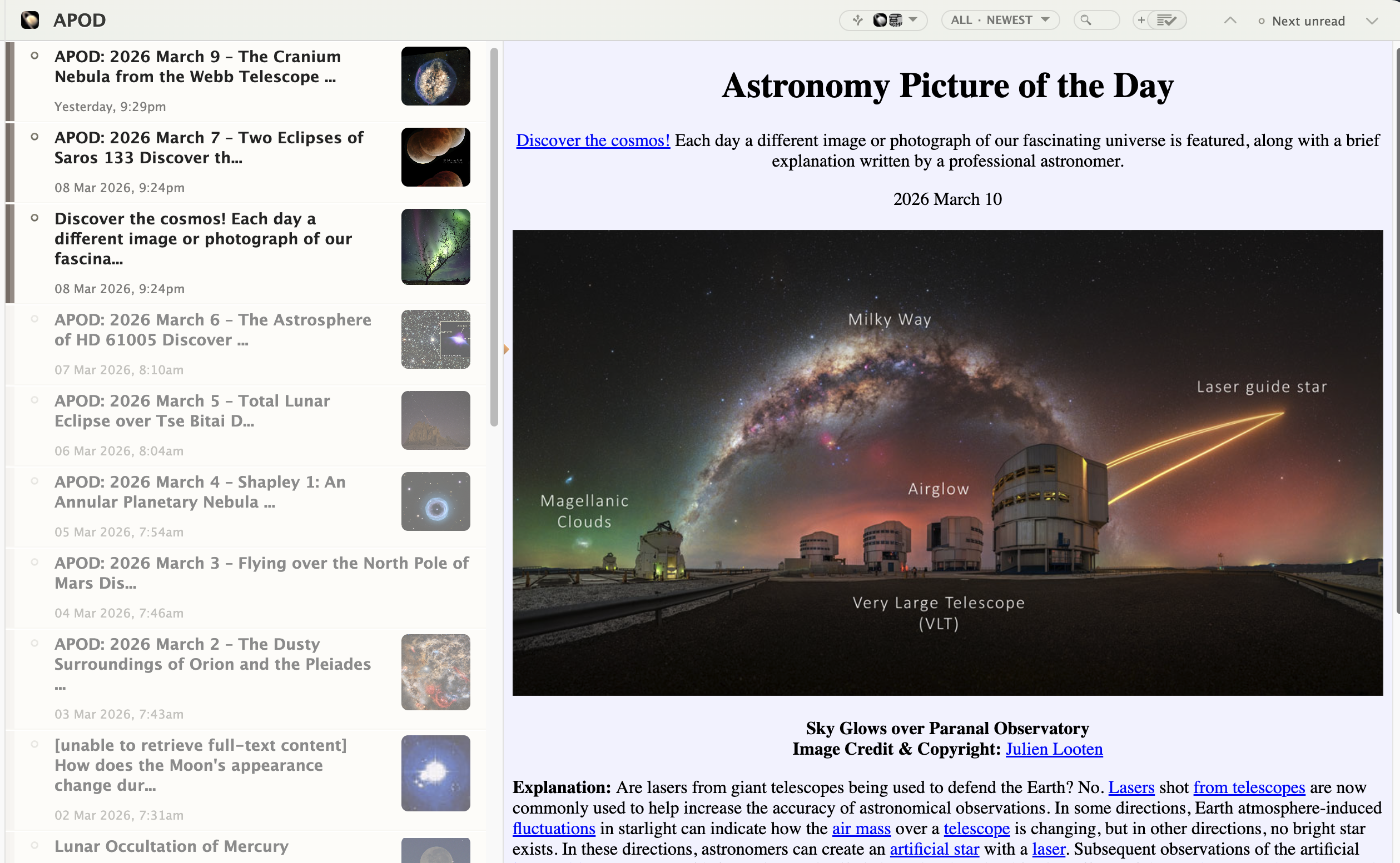 Original site view rendering a website inline within NewsBlur